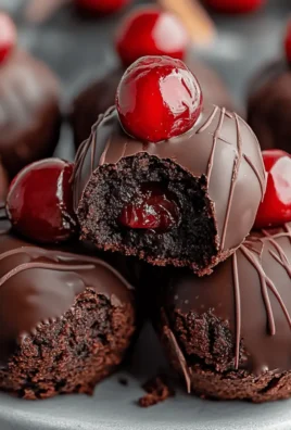 Chocolate Covered Cherry Brownie Bombs