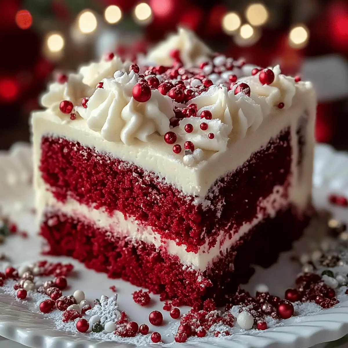 Christmas Red Velvet Poke Cake