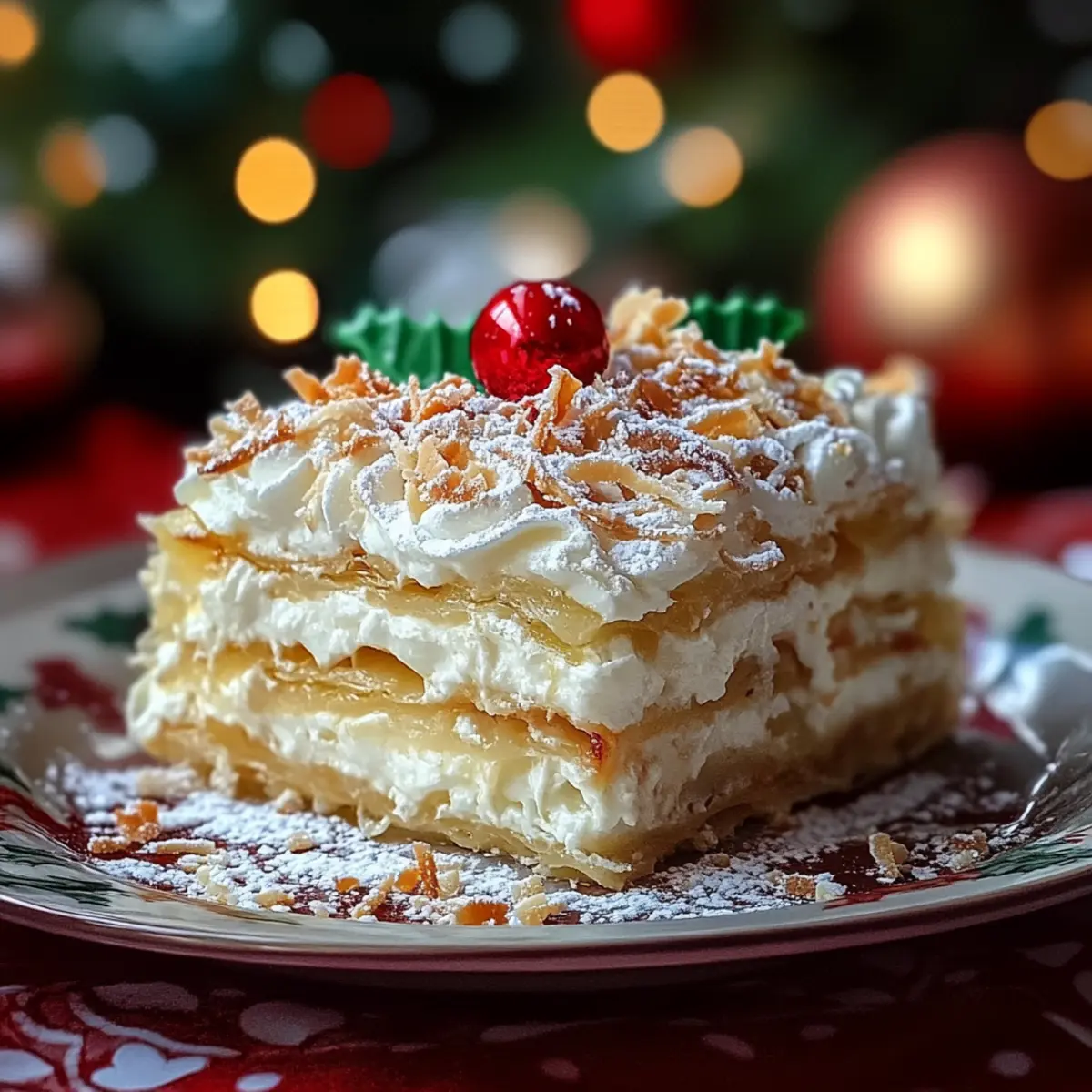 No-bake Christmas Coconut Lasagna