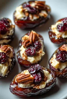 Cranberry Pecan Cream Cheese Stuffed Dates