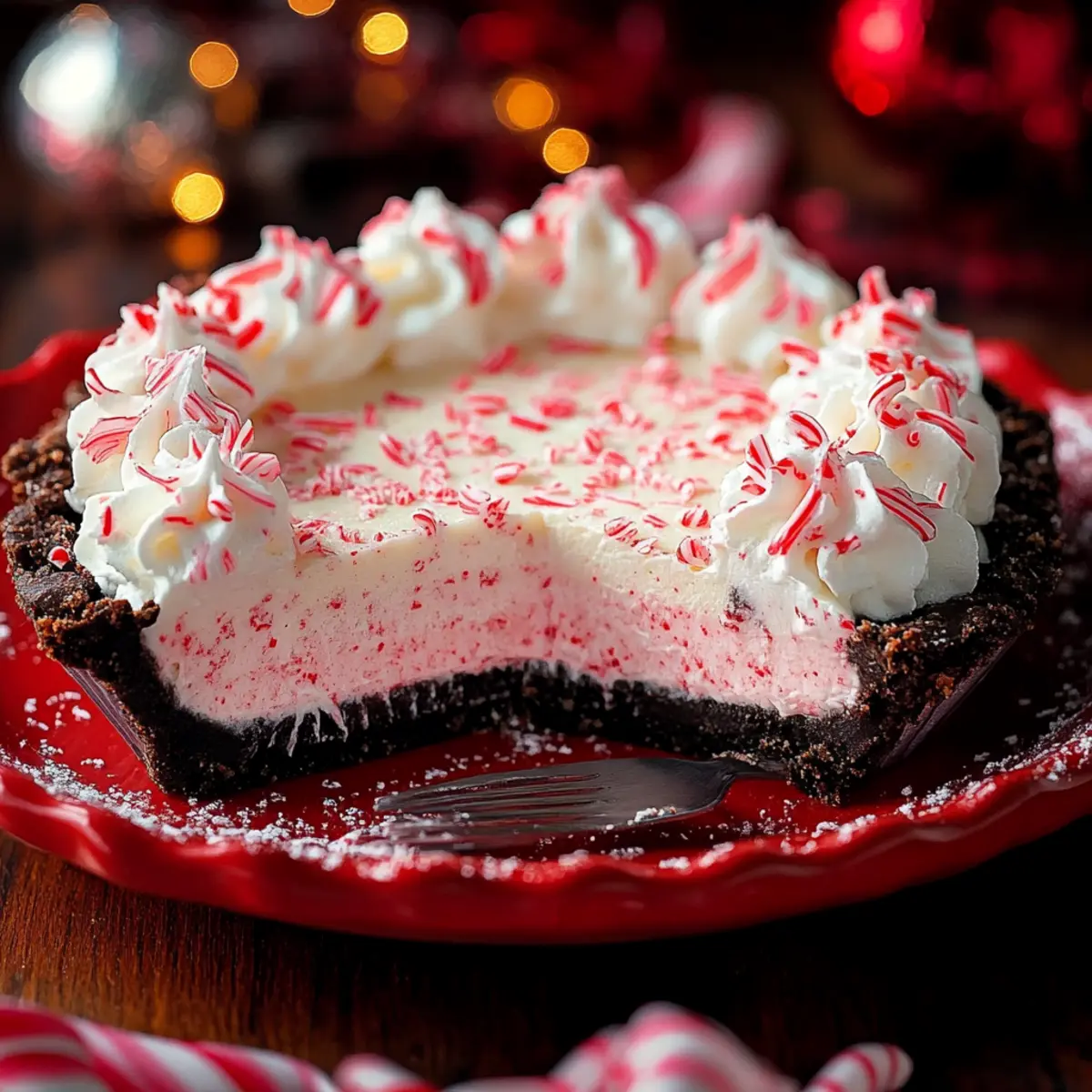 No Bake Christmas Peppermint Pie