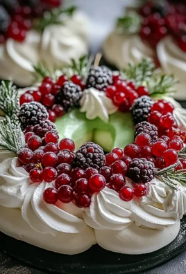 Holiday Wreath Meringues with Berries & Cream