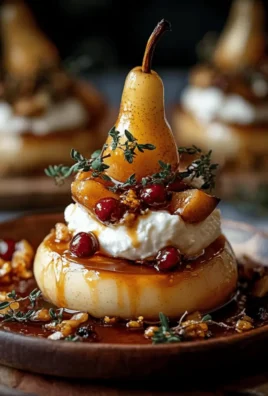 Golden Caramelized Pear & Burrata Towers
