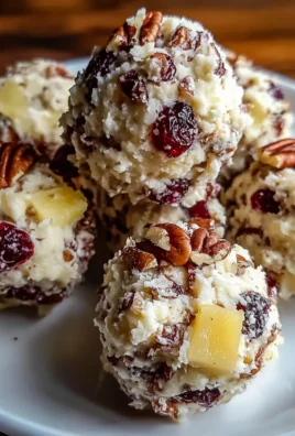 Mini Pineapple Cranberry Cheese Balls with Pecans