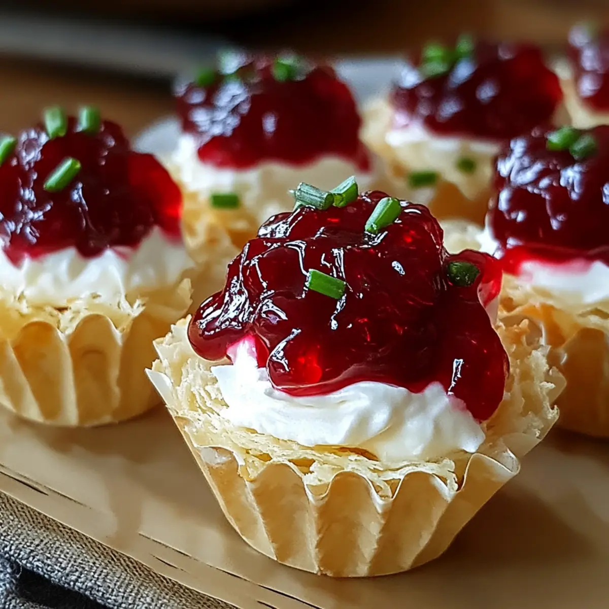 Cranberry Hot Pepper Jelly Cream Cheese Cups