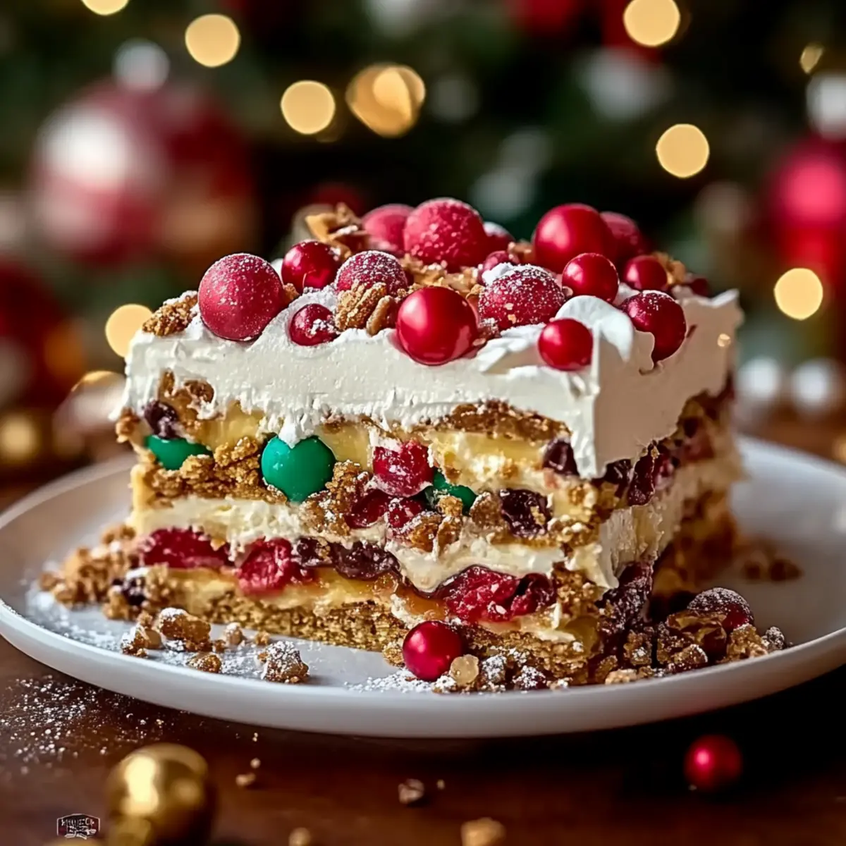 Festive Christmas Dessert Lasagna