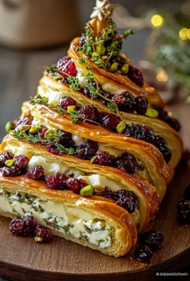 Pistachio Cranberry Brie Swirl Christmas Tree