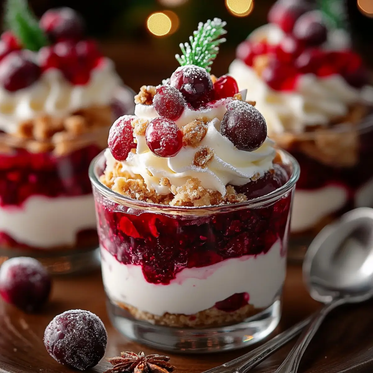 Christmas Cranberry Cream Cheese Trifle Cups