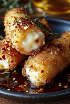 Crispy Fried Goat Cheese Rolls with Hot Chili Honey