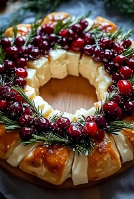 Brie Cheese and Cranberry Christmas Wreath