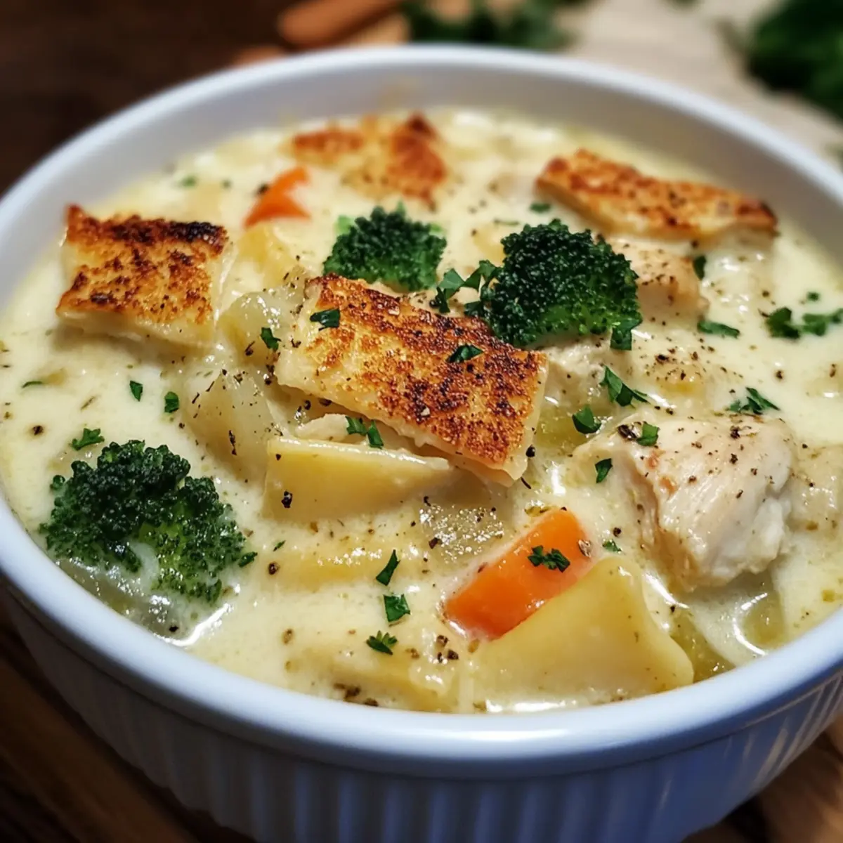 White Chicken Lasagna Soup