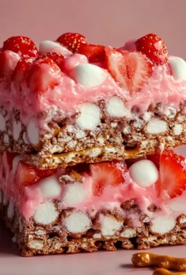 Strawberry Pretzel Marshmallow Treats