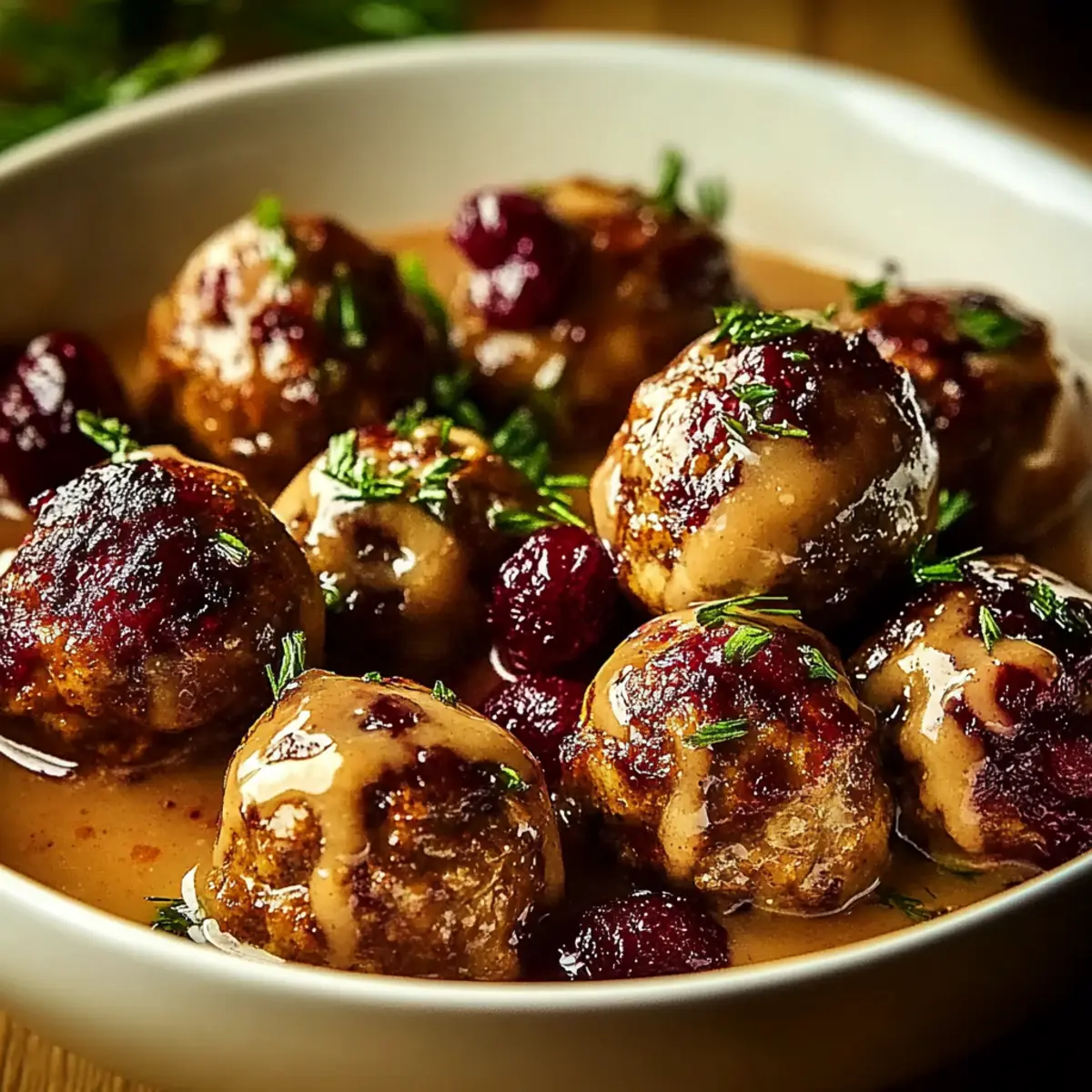 Thanksgiving Turkey Cranberry Meatballs