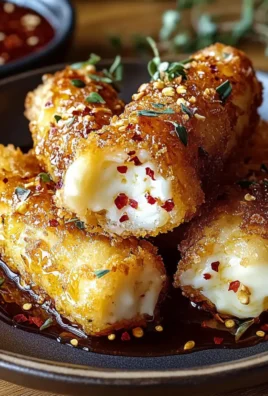Crispy Fried Goat Cheese Rolls with Hot Chili Honey