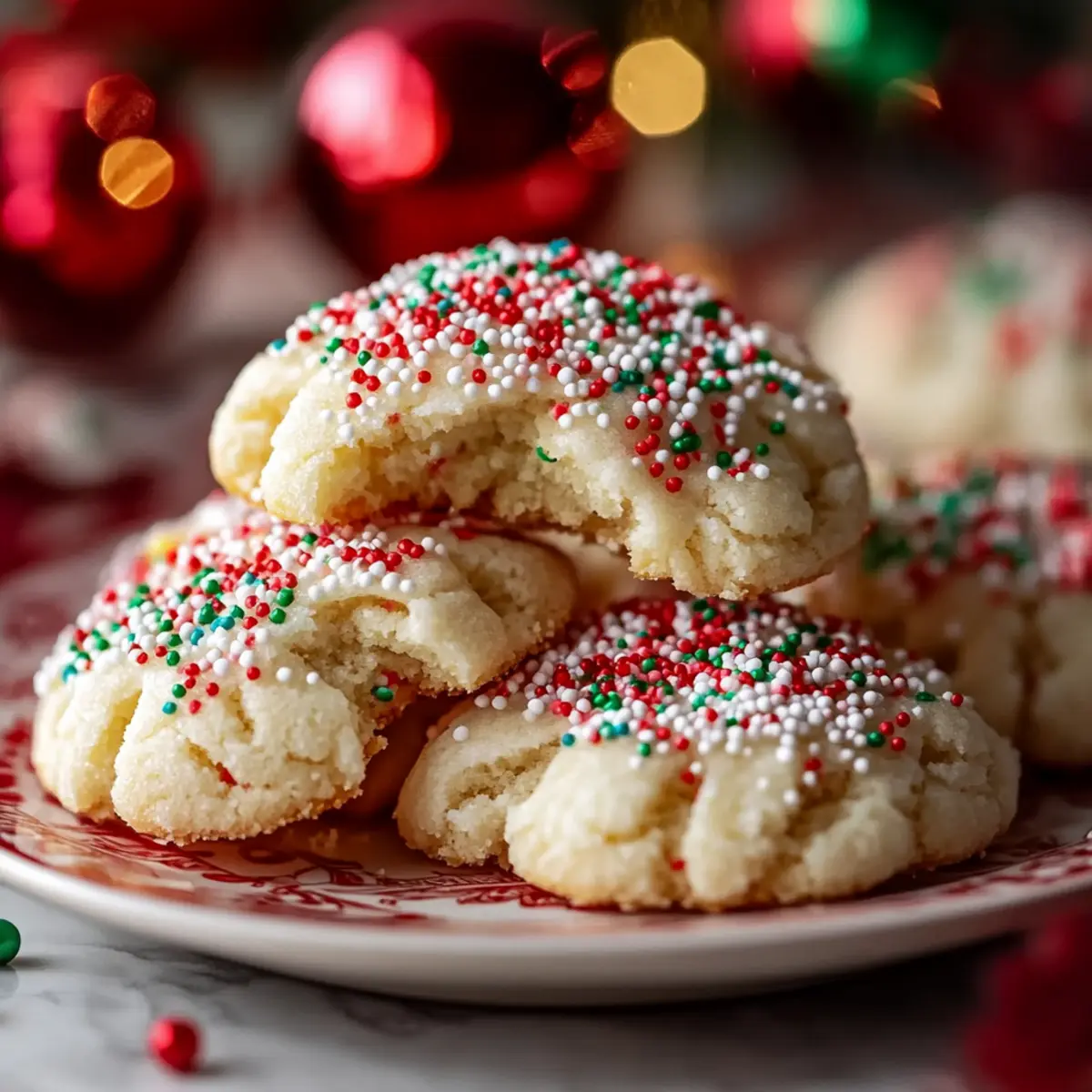 Melt-in-Your-Mouth Christmas Sprinkle Cookies
