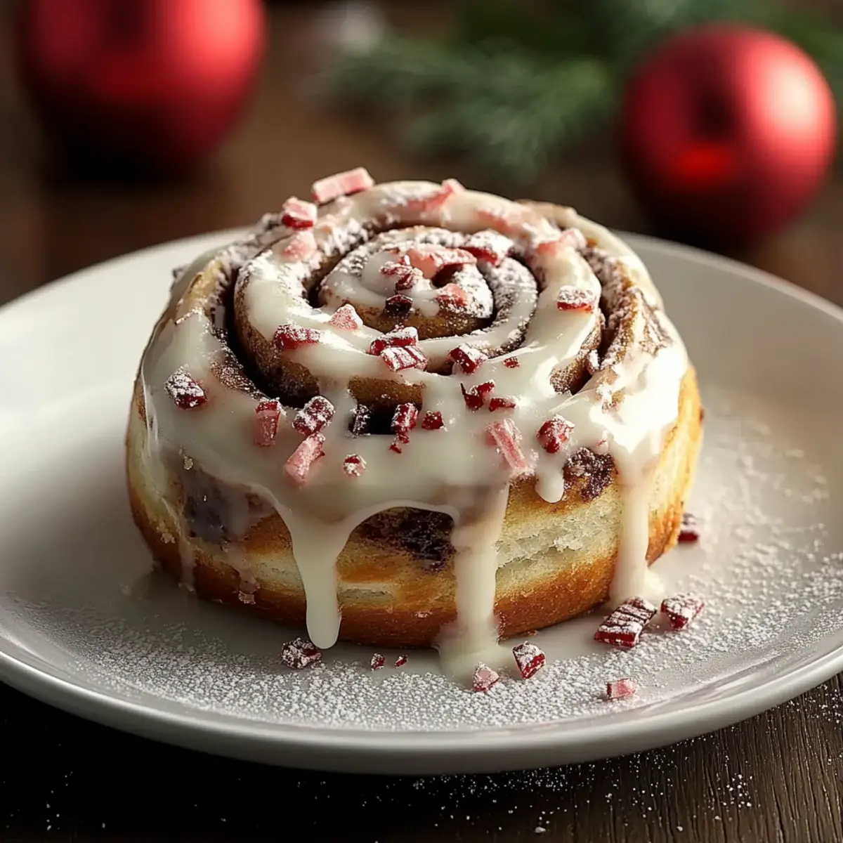 Peppermint Bark Cinnamon Rolls