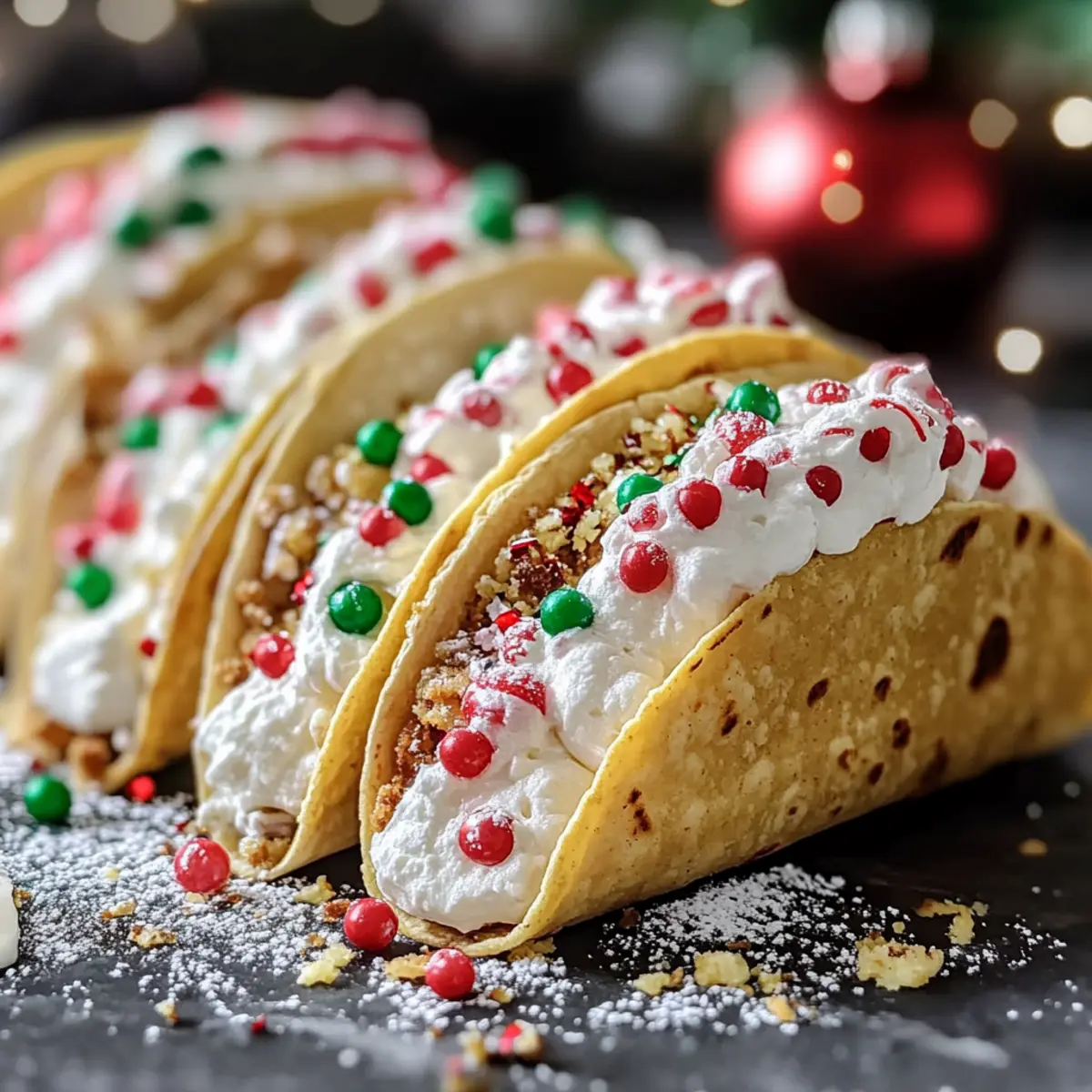 Christmas Cheesecake Tacos