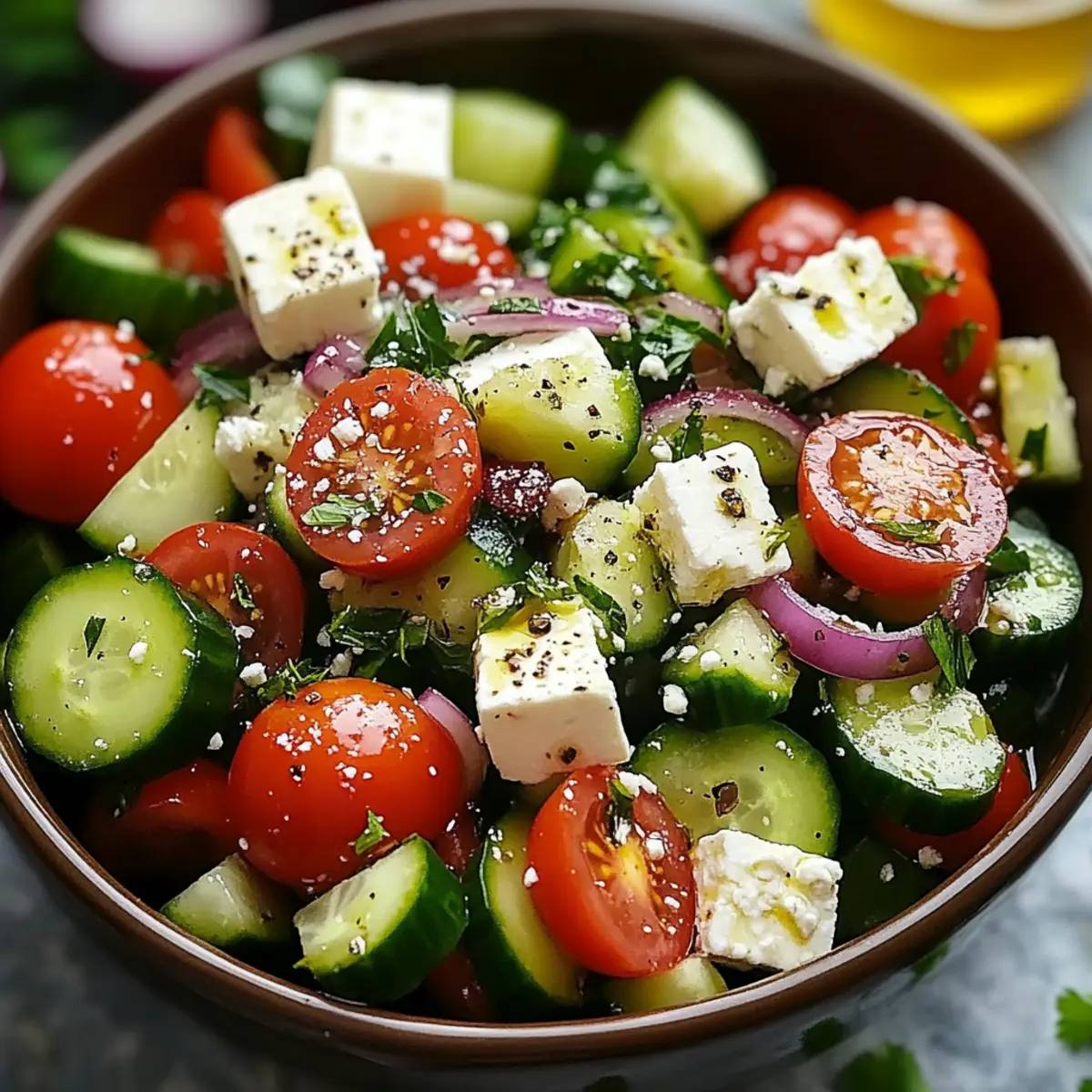 Greek Cucumber Tomato Feta Salad