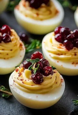 Harvest Cranberry Deviled Eggs