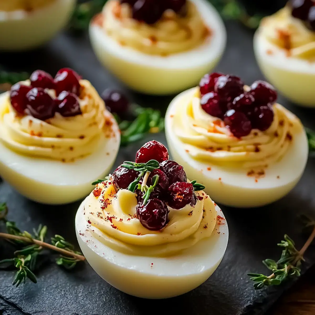 Harvest Cranberry Deviled Eggs