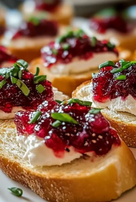 Cranberry Pepper Jelly Cream Cheese Bruschetta