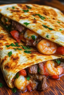Creole Steak and Shrimp Quesadillas