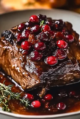 Slow-Braised Beef Roast with Cranberry Balsamic Glaze