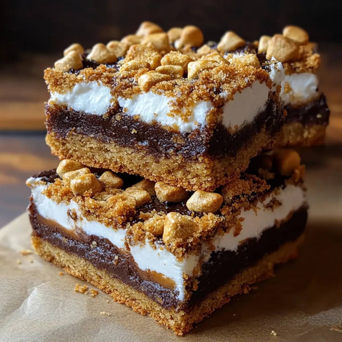 Smores Gingerbread Cookie Bars