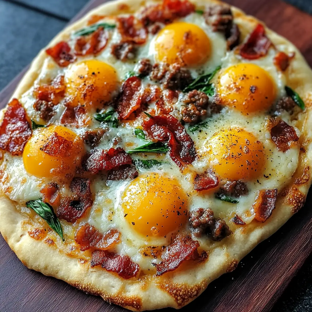Breakfast Flatbreads Sausage Bacon