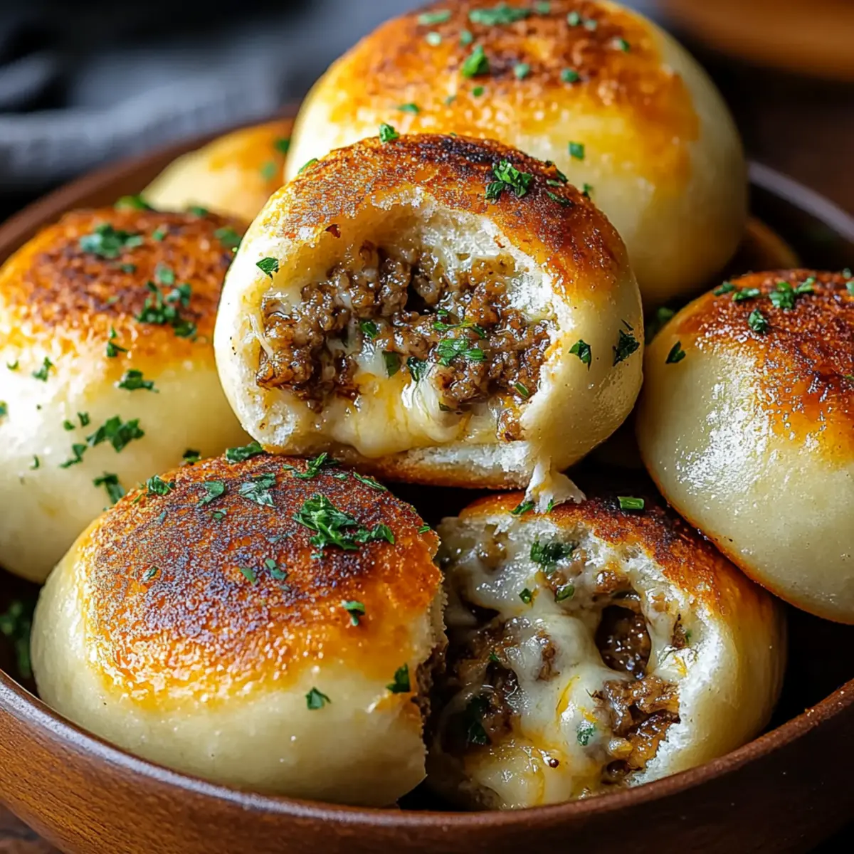 Garlic Parmesan Cheeseburger Bombs