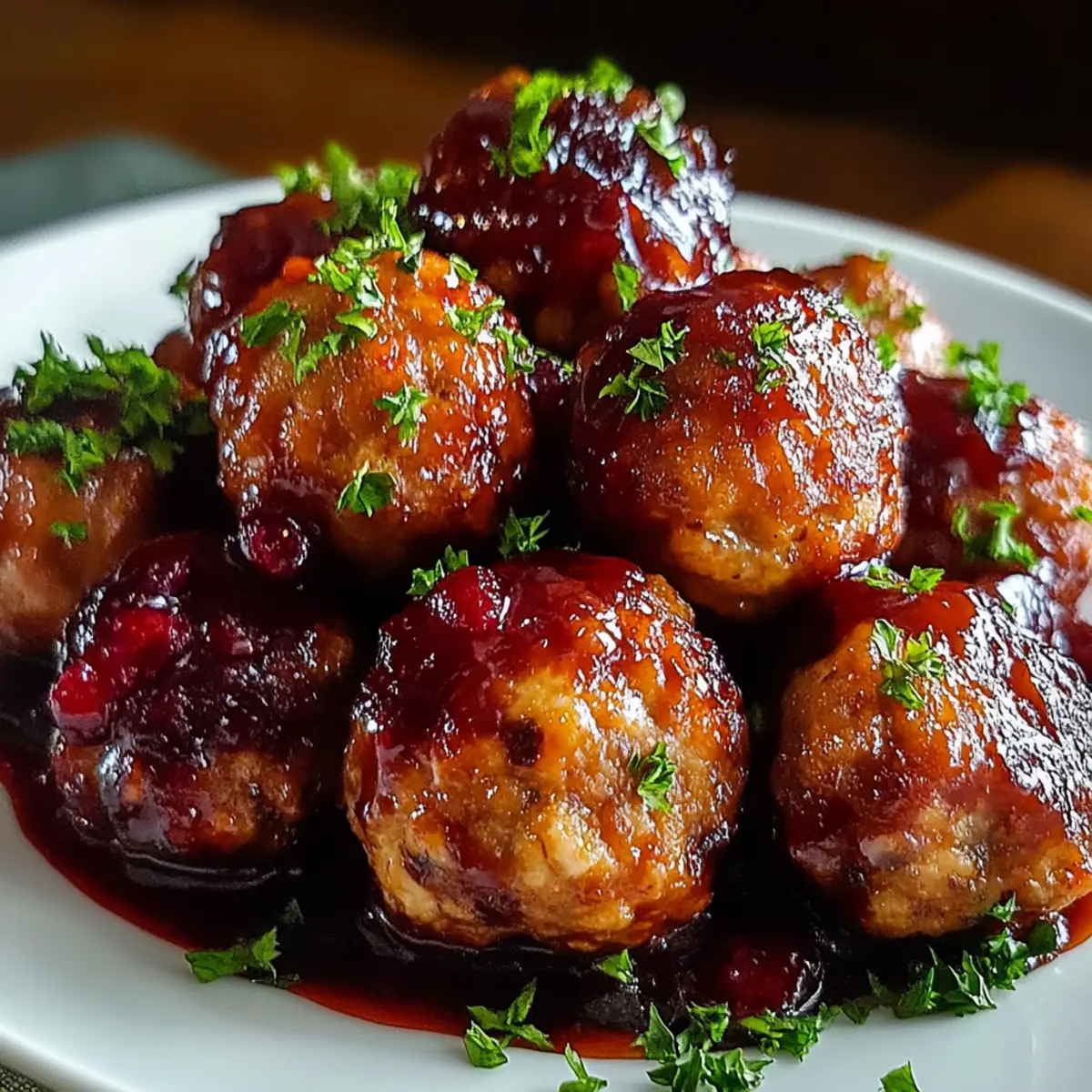 Cherry-Coded Cranberry BBQ Meatballs