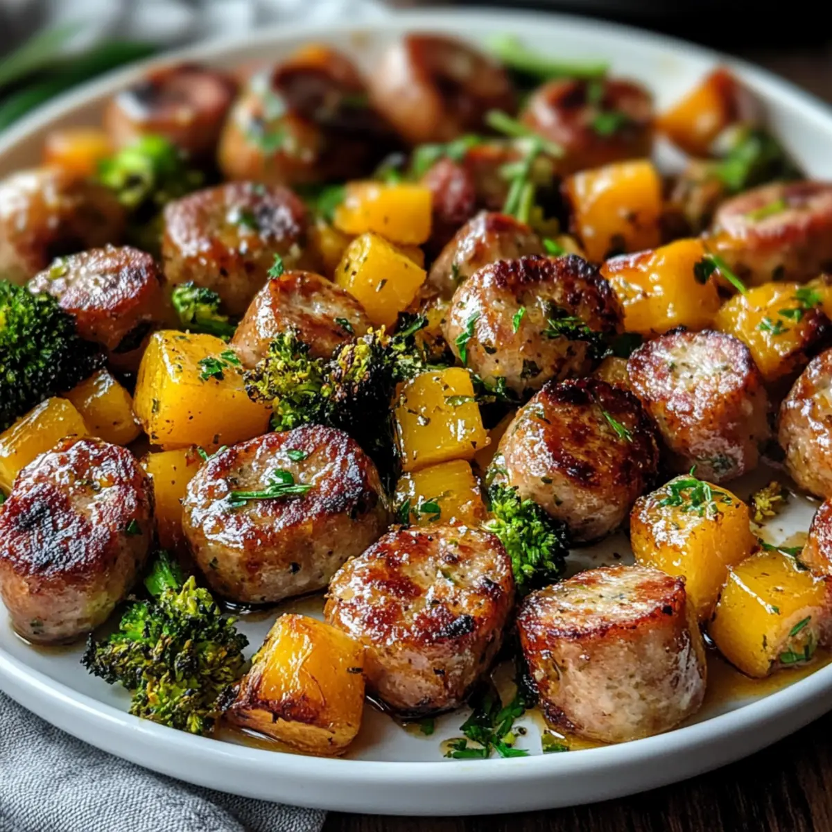 Honey Garlic Sheet Pan Sausage