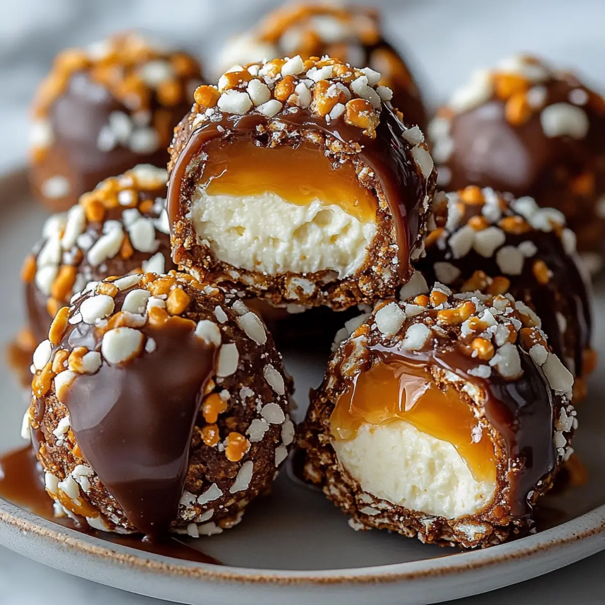 Salted Caramel Pretzel Cheesecake Balls