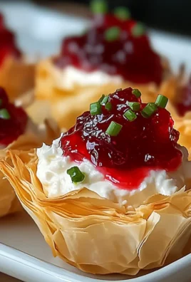 Cranberry Pepper Jelly Cream Cheese Phyllo Cups