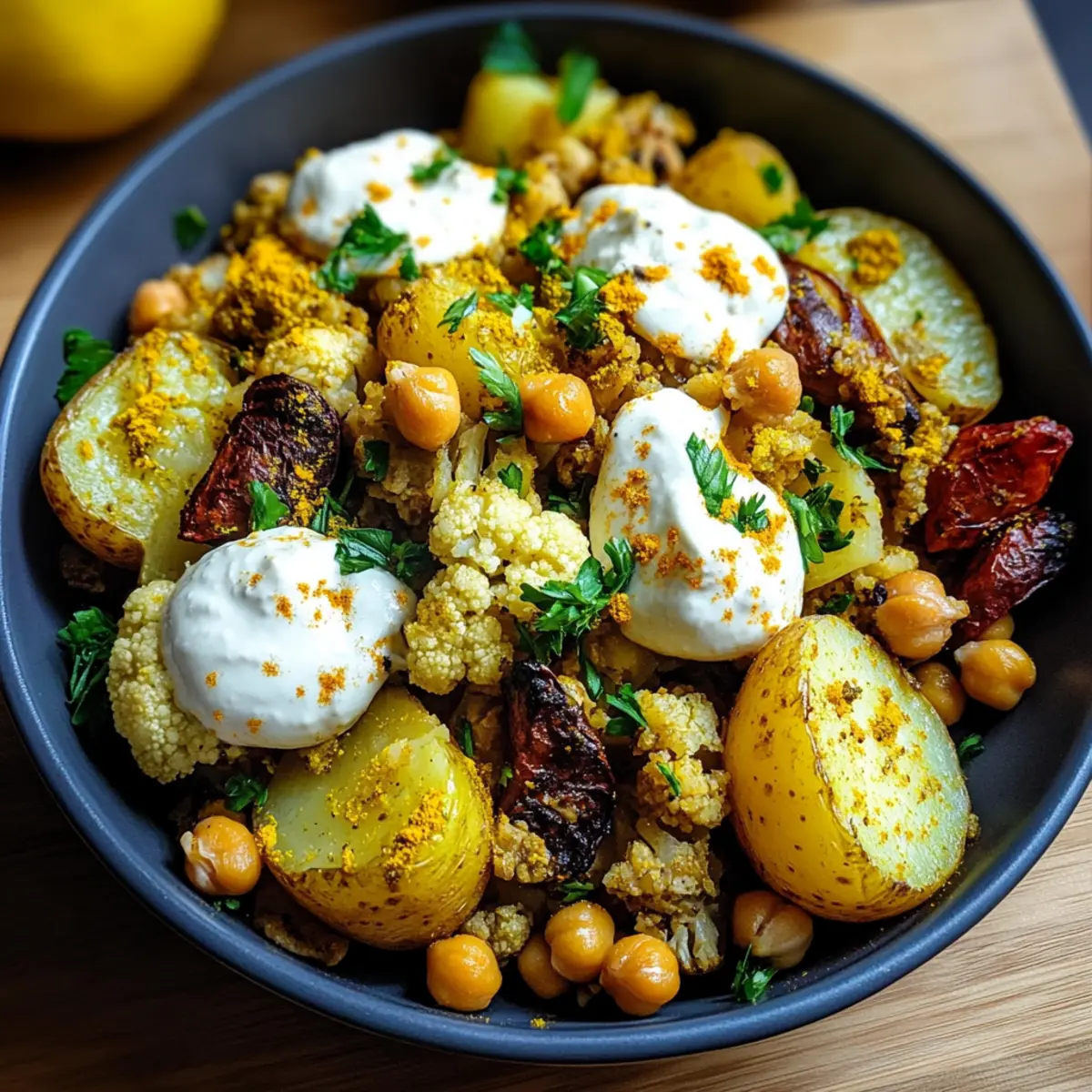 Turmeric Cauliflower Chickpea Potatoes
