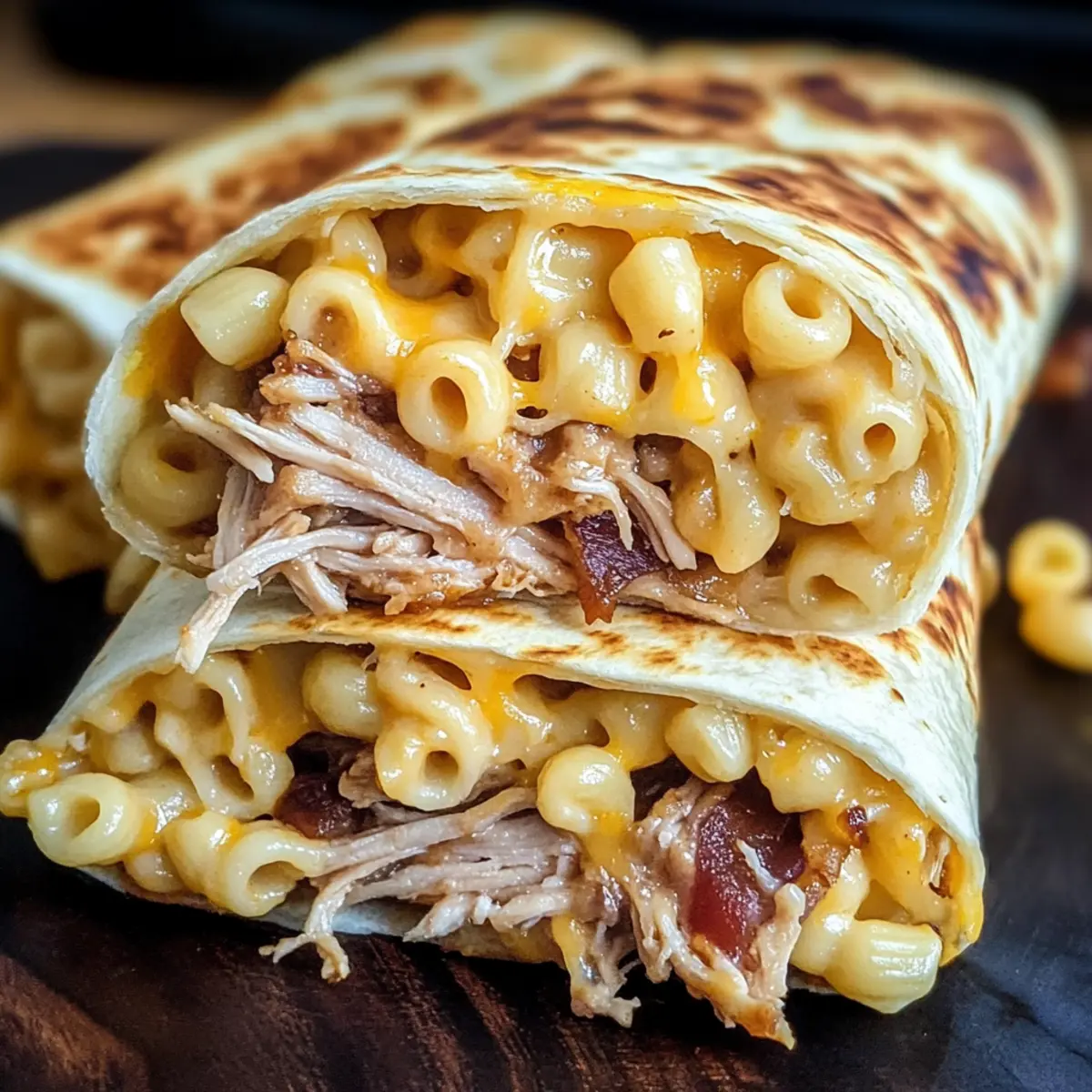 Pulled Pork Mac & Cheese Wraps