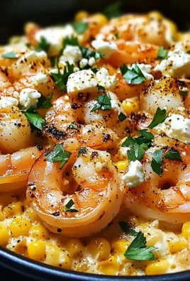 Shrimp with Creamed Corn & Feta