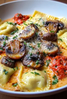 Creamy Tomato Mushroom Ravioli