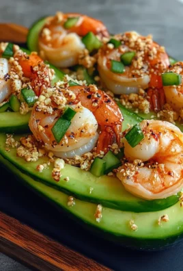 Shrimp Avocado Cucumber Boats