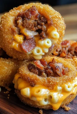 Cheesy Bacon Mac Burger Stuffed Onion Rings