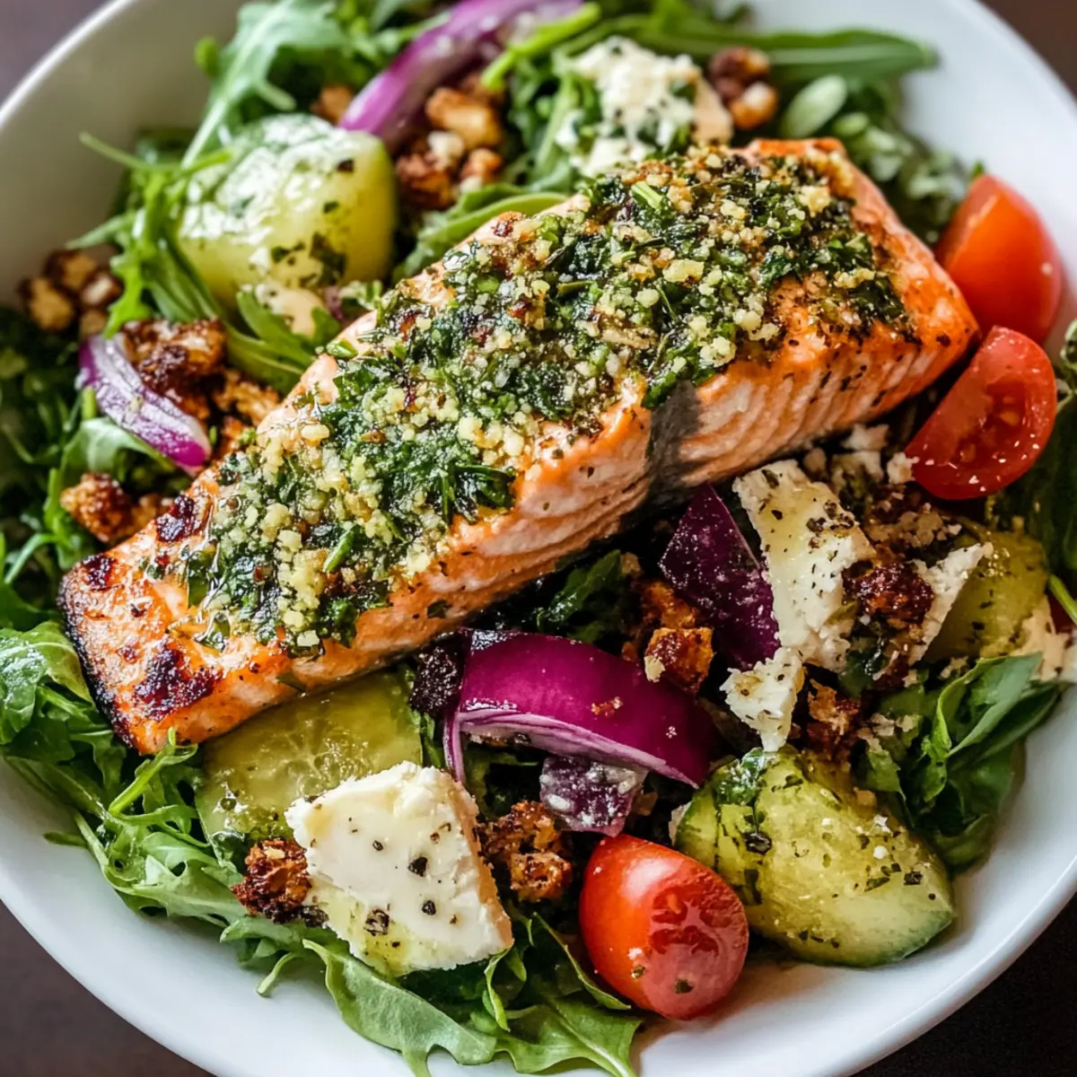 Herb-Crusted Salmon Salad