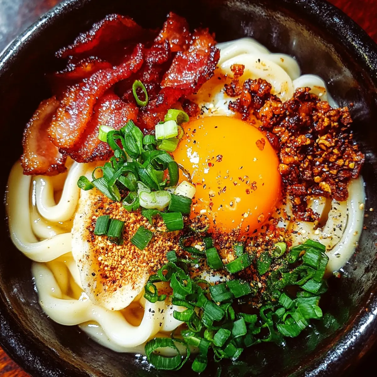Egg and Bacon Breakfast Udon