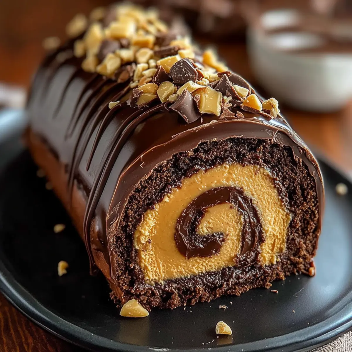 Peanut Butter Cup Chocolate Roll
