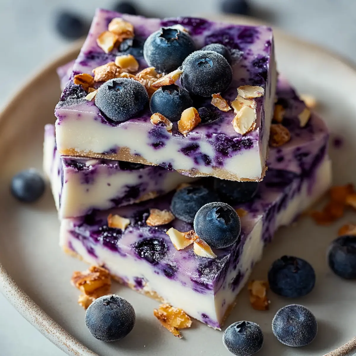 Blueberry Frozen Cottage Cheese Bark