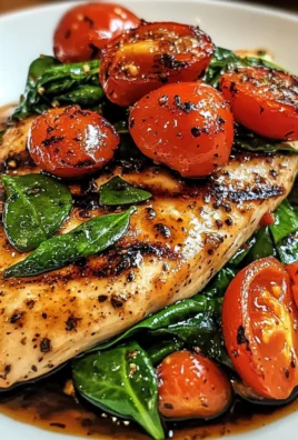 Balsamic Chicken Breast with Spinach and Tomatoes