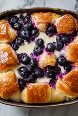 Blueberry Cream Cheese Croissant Casserole