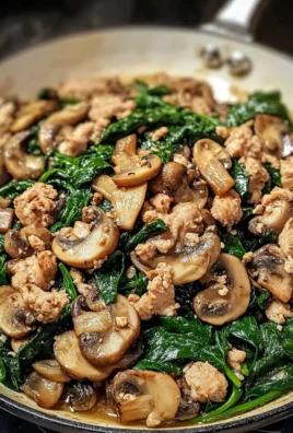 Turkey Spinach Mushroom Skillet