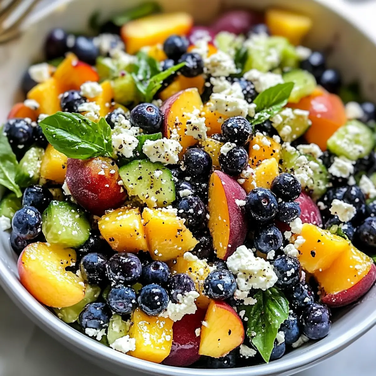 Blueberry Peach Feta Salad