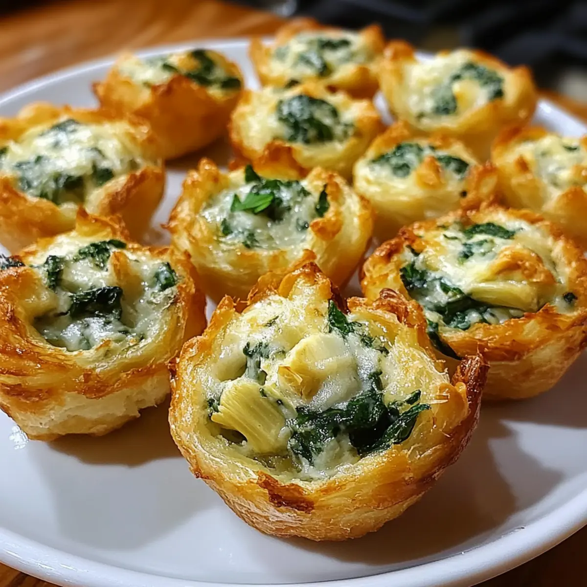 Cheesy Spinach Artichoke Dip Bites