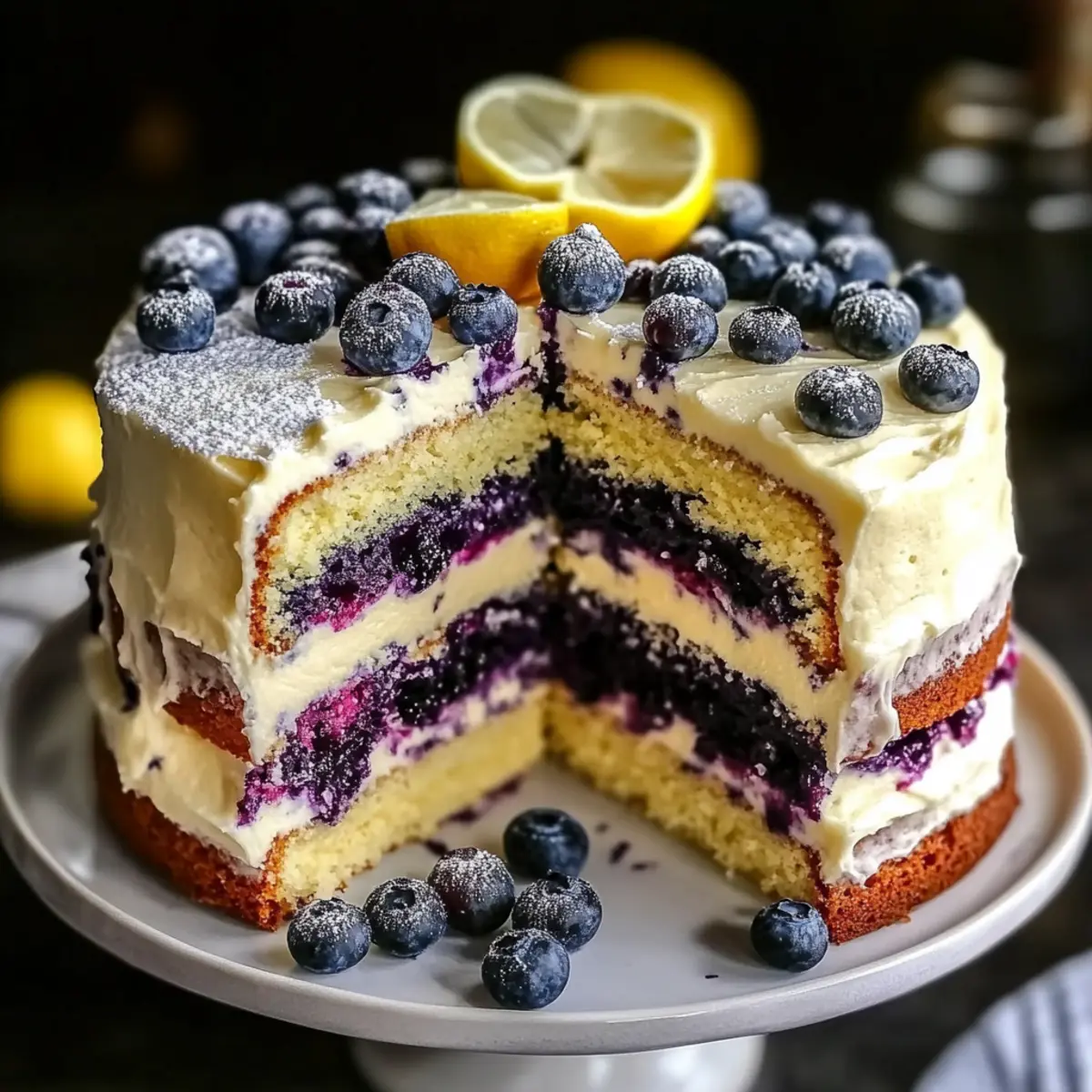 Lemon Blueberry Layer Cake